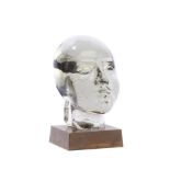 Charles-Martin Hirschy (1942) "Tête de verre", sculpture de verre sur socle en [...]