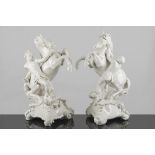 Nymphenbourg, paire de dompteurs de chevaux en porcelaine blanche, marque en vert [...]