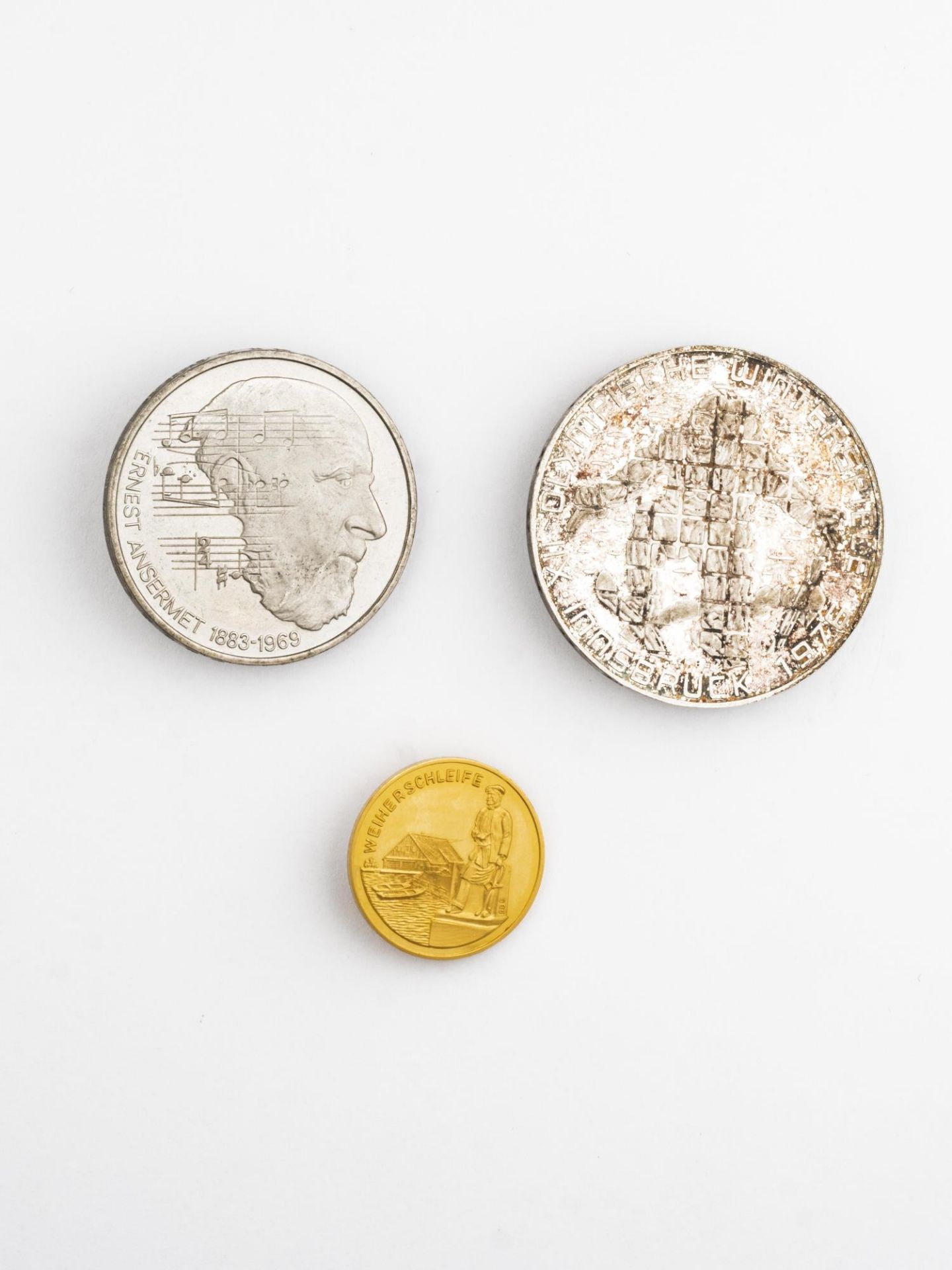 Lot de monnaies et pièces : - Pièce commémorative de 100 shillings autrichiens en [...] - Image 4 of 6