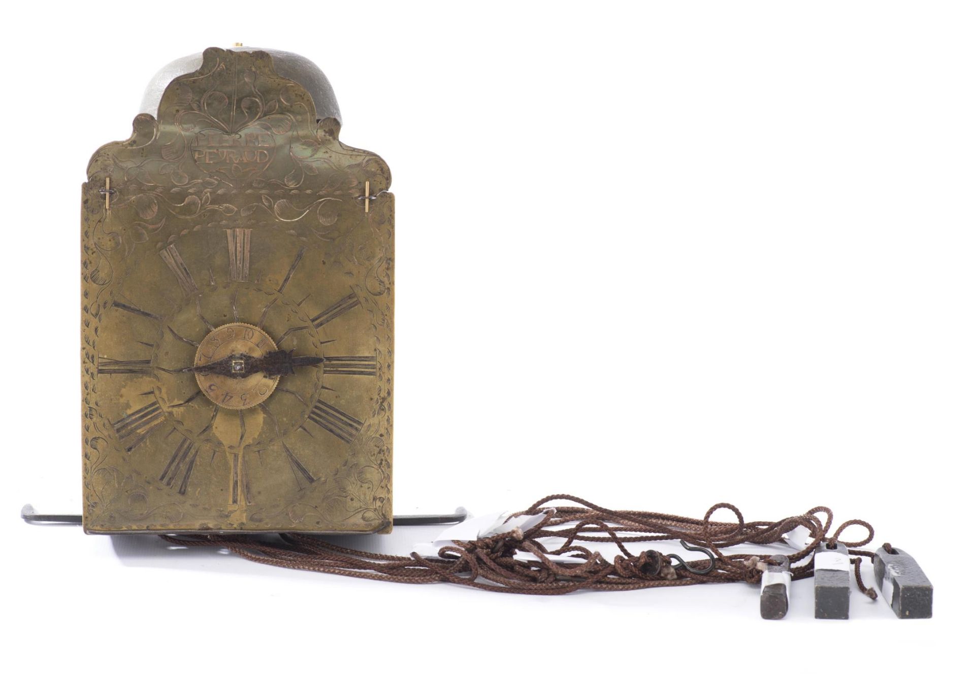 Horloge lanterne à 1 aiguille, cadran en laiton signé sur le fronton Pierre Peyraud [...]