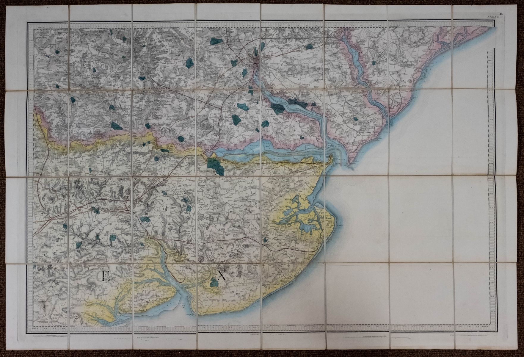 Folding Maps. A mixed collection of approximately fifty maps, mostly 19th & early 20th century