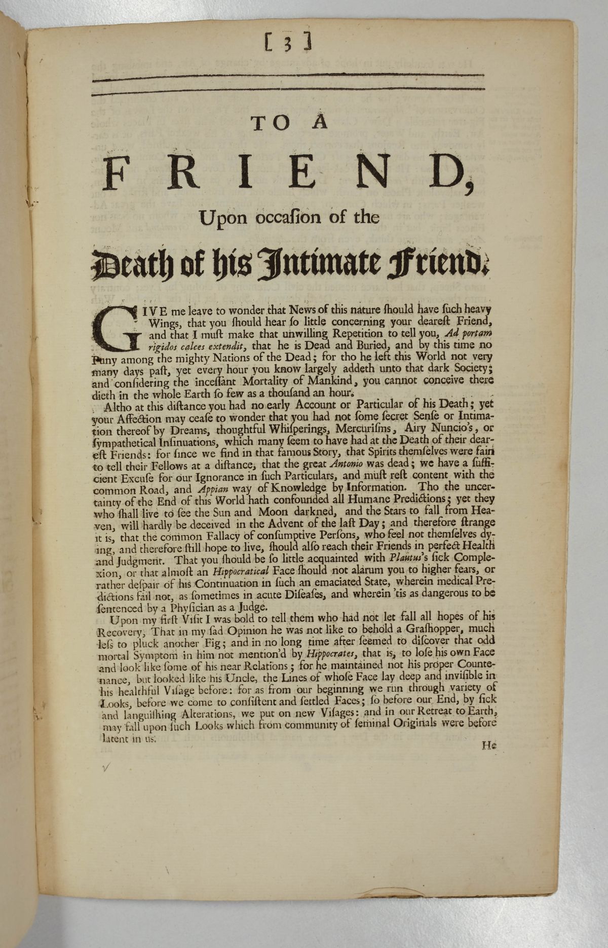 Browne (Sir Thomas). A Letter to a Friend, 1st edition, 1690, Pirie copy - Image 7 of 11