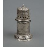 * Sugar caster. A William and Mary silver sugar caster by George Garthorne, London 1691