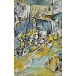 ARR * Graham, Rigby, 1931-2015. Robinson's Yard, Haworth, 1974, watercolour