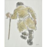 ARR * Williams (Kyffin, 1918-2006). Farmer on a Mountain 2, watercolour