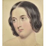 * English School. Head portrait of a girl, circa 1850s