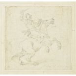 * Simonini (Francesco Antonio, 1686-1766). Cavalier on horseback, pencil