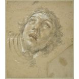 * Italian School. Head of a bearded young man looking upwards, coloured chalk