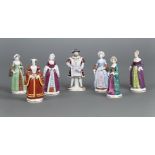 * Sitzendorf. Henry VIII and his 6 wives porcelain figures