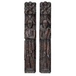 * Oak caryatids. A pair of carved oak caryatids, probably 17th century