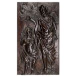 * Oak panel. A carved oak panel, probably 18th century