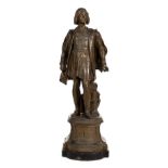 * Columbus (Christopher, 1451-1506). Spelter figure