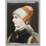 * German Porcelain. Portrait of an Italian Renaissance lady, circa 1890