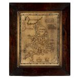 * Embroidered map. A Map of England and Wales by Elisa Cope, circa 1800