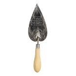 * Presentation trowel. A Victorian silver presentation trowel - Eastville, Bristol