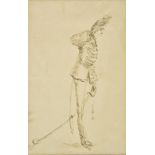 * Guys (Constantin, 1802/05-1892). Cavalry Officer Saluting, pen and brown ink on wove paper