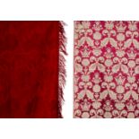 * Curtains. A pair of scarlet damask curtains, 19th century, and others