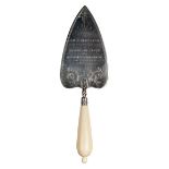 * Presentation trowel. A Victorian silver presentation trowel - City Road, London