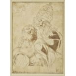 * Circle of Peter Paul Rubens (1577-1640). The Trinity, after Durer, brown ink and wash