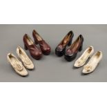 * Shoes. A pair of ladies' platform shoes, Mitzi, 1970s, & other shoes & accessories