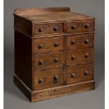 * Drawers. Victorian mahogany bank of eight drawers