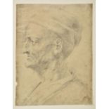 * Rubens, Circle of. Portrait of an Old Man, black chalk