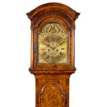 * Longcase clock. A George III burr walnut longcase clock