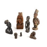 * Tribal figures. A mixed collection of carved wood figures