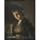 * Morland (Henry Robert, 1716-1797). Girl with a Candle, pastel