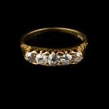 * Ring. An 18ct gold 5-stone diamond ring