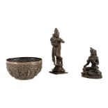 * Indian bronzes. An Indian bronze of a seated deity