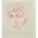 * John (Augustus, manner of). Portrait of a Young Woman, red chalk