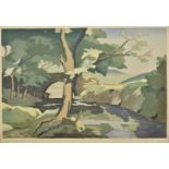 * Slater (Eric, 1896-1963). The Mill Stream, colour woodcut