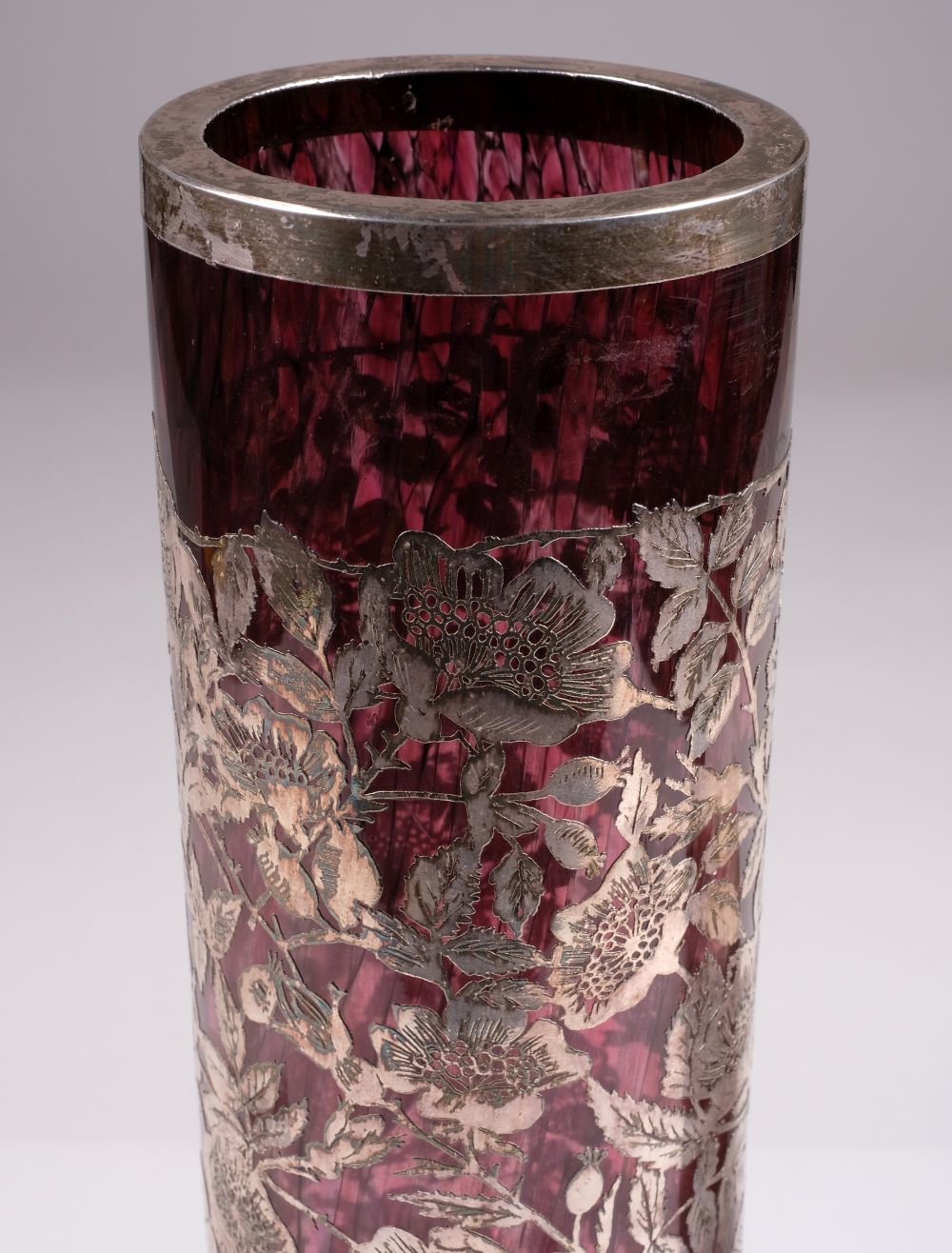 * Vase. A Laugharne silver overlaid amethyst glass vase, circa 1990s - Image 3 of 5