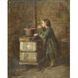 * Frere (Edouard, 1819-1886). Girl with Cooking Pot at the Stove, 1866