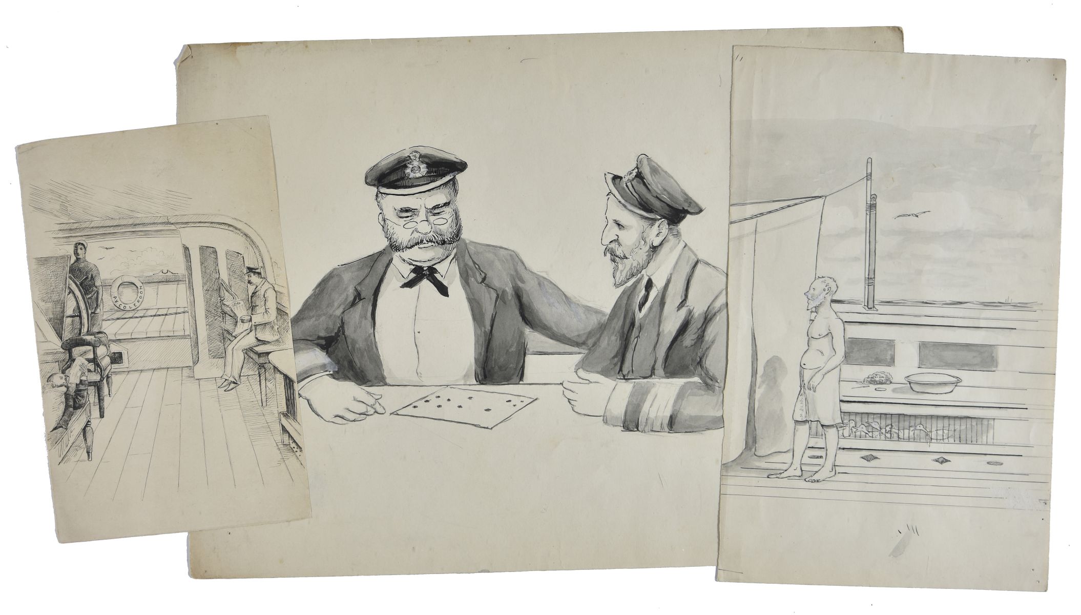 * India. A collection of fourteen pen & ink sketches of the Bengal Pilot Service, circa 1880