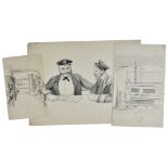 * India. A collection of fourteen pen & ink sketches of the Bengal Pilot Service, circa 1880