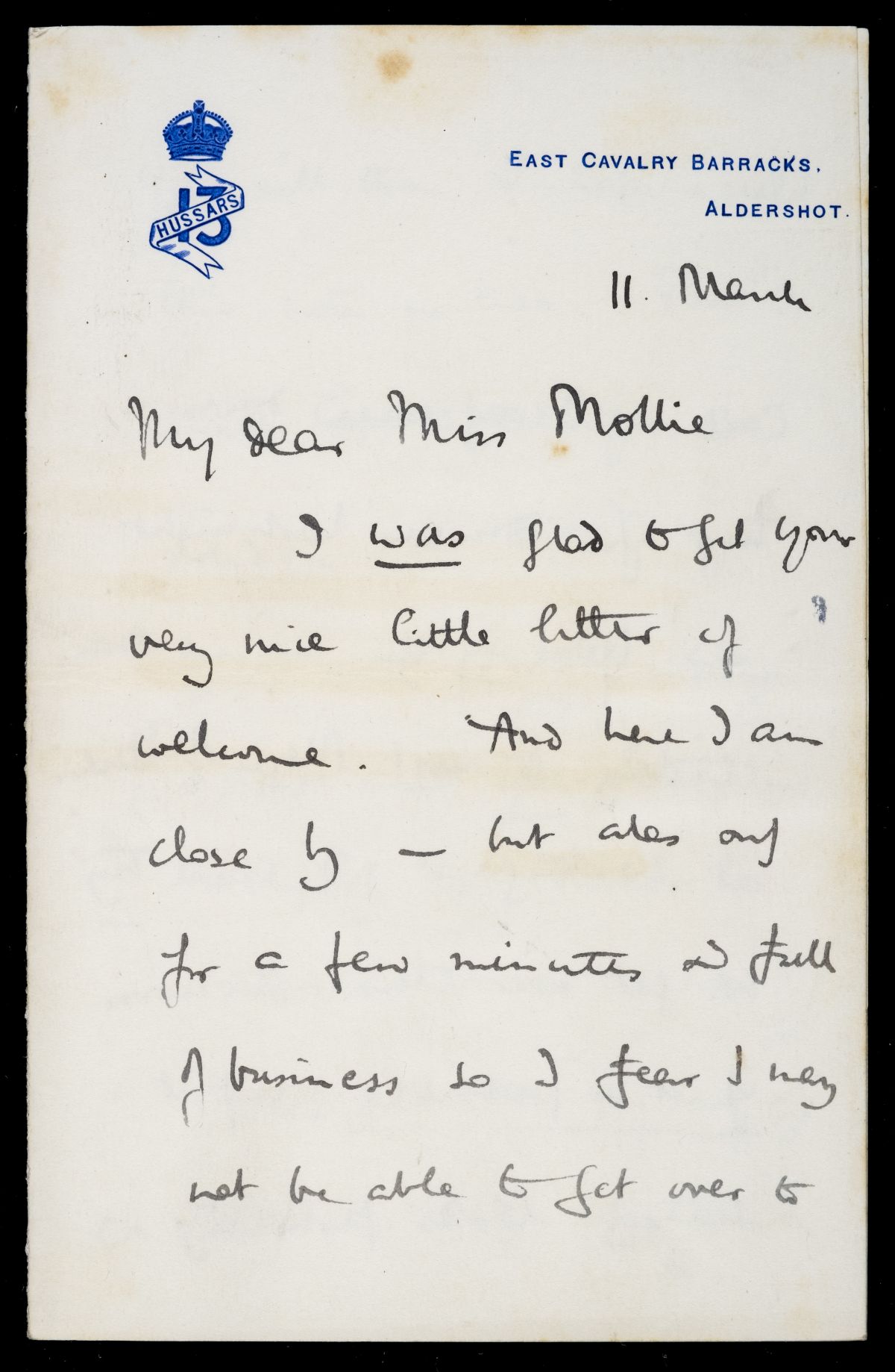 * Baden-Powell (Robert). Autograph Letter Signed, ‘Wun Hi', [?1898]