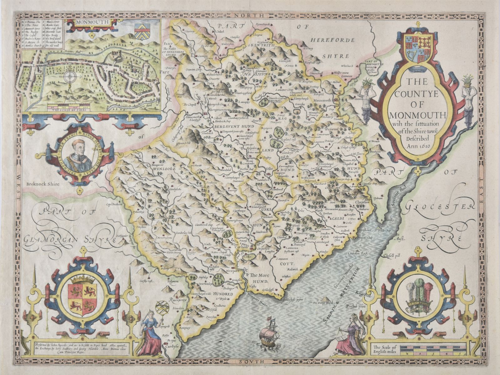 Monmouthshire. Speed (John), The Countye of Monmouth..., circa 1627