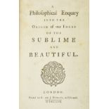 Burke (Edmund). A Philosophical Enquiry into the Sublime and Beautiful, 1st edition, 1757