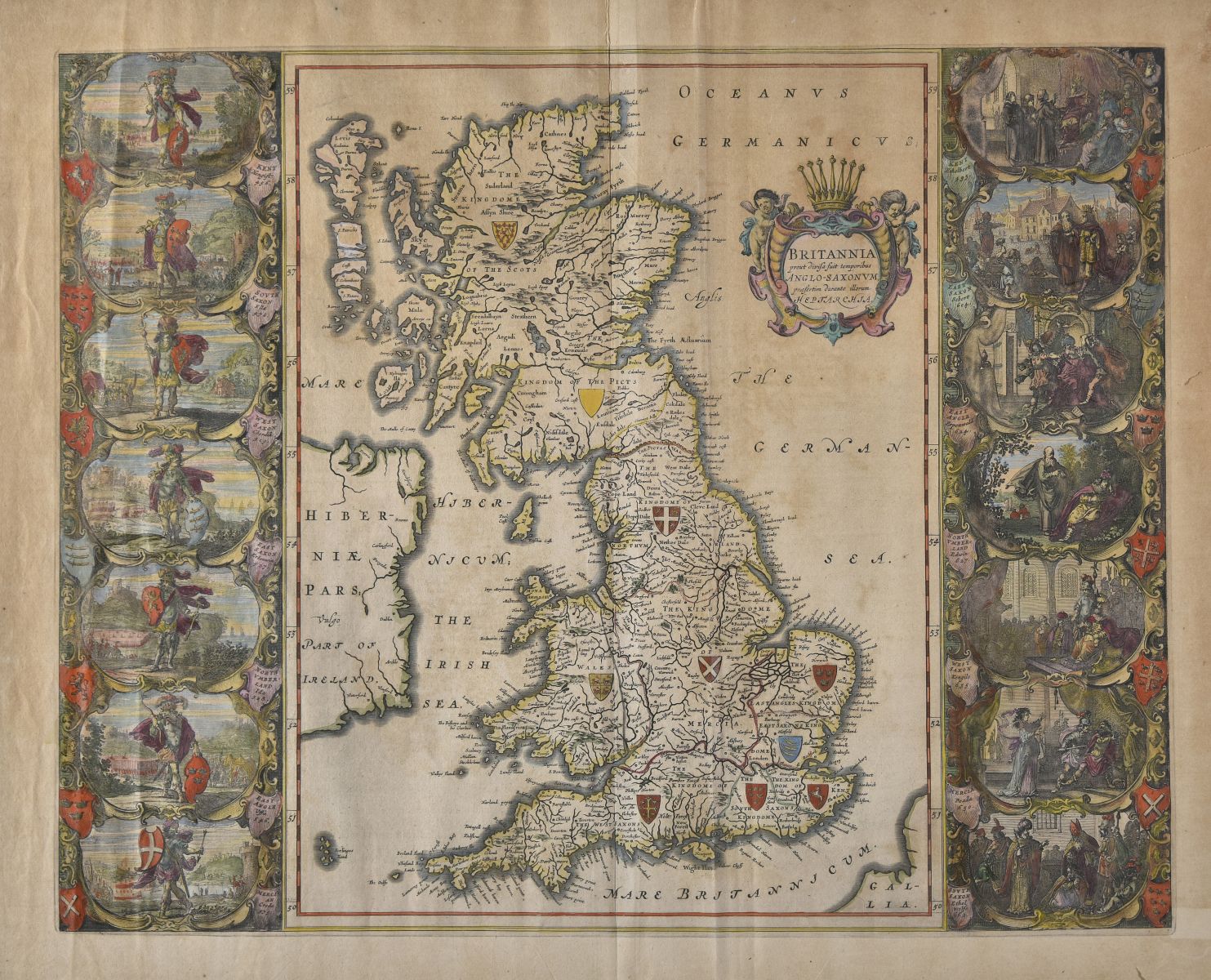 British Isles. Blaeu (Johannes), Britannia prout divisa suit temporibus Anglo-Saxonum..., circa