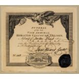 * Nelson (Horatio, 1st Viscount Nelson, 1758-1805). Ticket for Funeral Procession, 1806