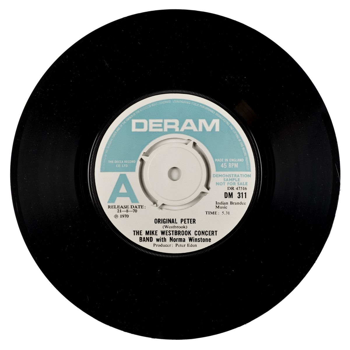 * Jazz. Pair of rare promo singles by The Mike Westbrook Concert Band (Deram, DM311 / DM234) - Image 2 of 9