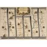 Ogilby (John). Three strip road maps, circa 1680