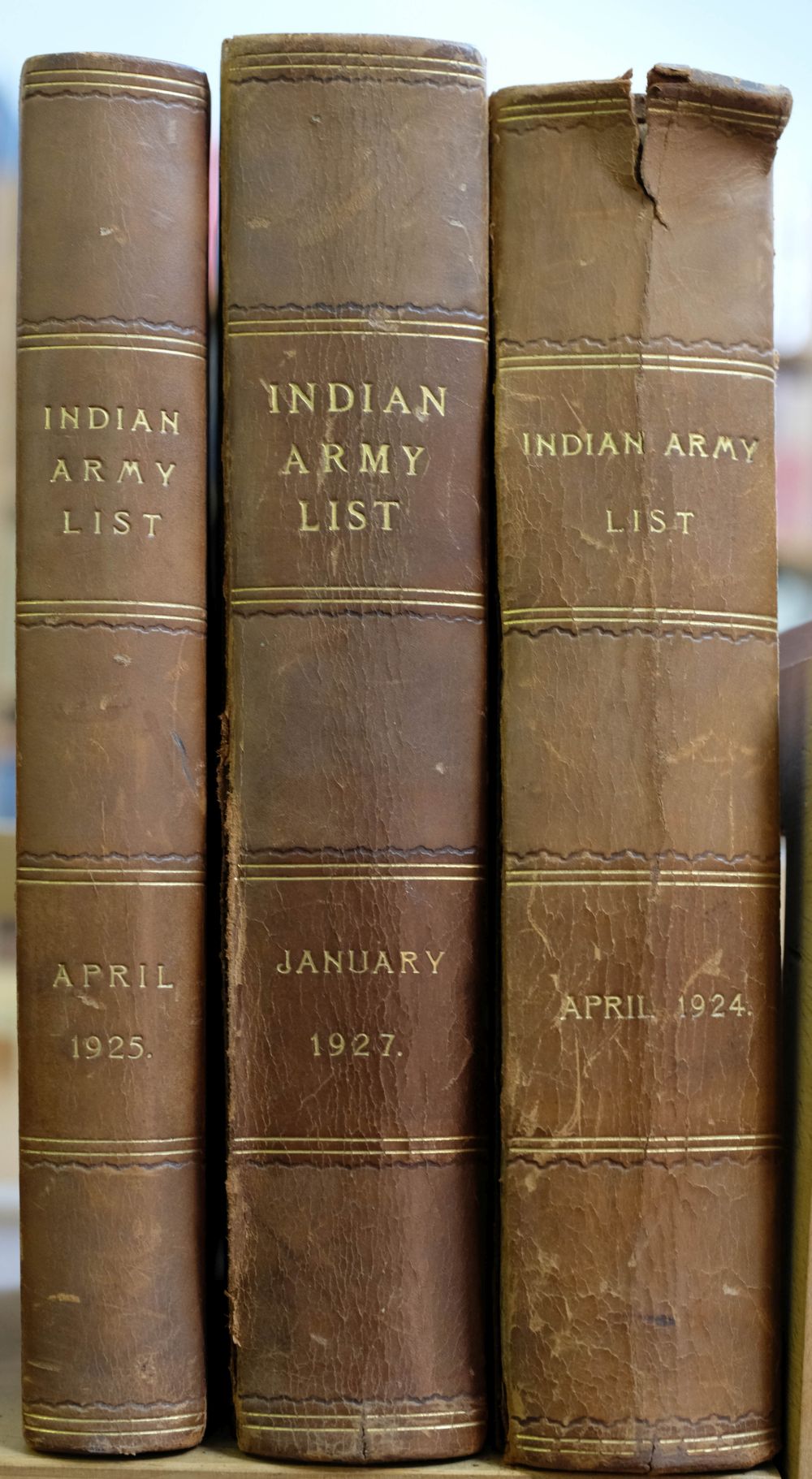 Indian Army Lists. The Indian Army List, April 1924, April 1925 & January 1927
