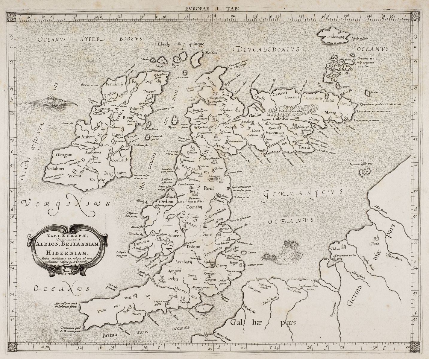 British Isles. Mercator (Gerard), Tab. I. Europae Continens Albion Britanniam et Hiberniam, 1690