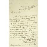* Franklin (John, 1786-1847). Autograph Letter Signed, circa 1820