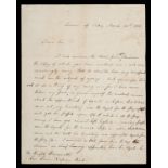 * Collingwood (Cuthbert, 1st Baron 1748-1810). Autograph letter to Sir Evan Nepean, 1806