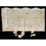 * Yorkshire, Notts & Staffs Deeds, 16th & 17th c.