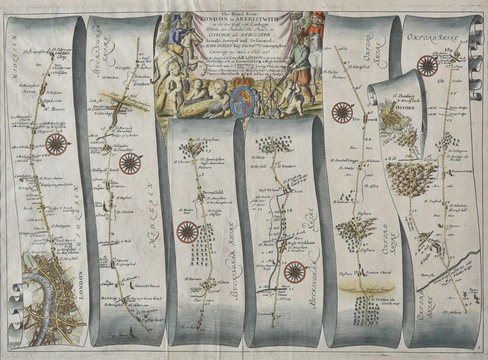 Ogilby (John). The Road from London to Aberistwith..., 1675 or later